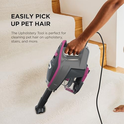 Shark HV371 Rocket Pro DLX Corded Stick, Removable Hand Vacuum, Advanced Swivel Steering, XL Cup, Crevice Tool, Upholstery Tool & Anti-Allergen Dust Brush, Fuchsia, Capacity - color: Fuchsia