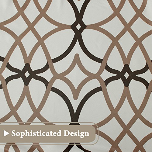 H.VERSAILTEX Blackout Curtain Valances for Kitchen/Bathroom - Thermal Insulated Window Valances for Living Room/Bedroom Rod Pocket Short Curtain 1 Panel, 52x18 inch, Geo in Taupe and Brown - color: Geo in Taupe and Brown