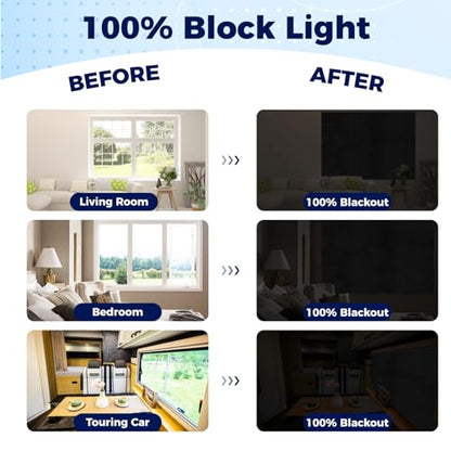 100% Blackout Window Cover, Portable Magnetic Blackout Window Cover for Bedroom 57" x 39", Black Out Shade for Travel, RV, Dorm Room, Media Room - size: 39"W x 57"L (Pack of 1)