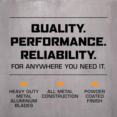 Hurricane Pro High Velocity Oscillating Metal Wall Mount Fan w/ 3 Speeds, Black, 20" - Corded Electric Air Cooling Unit w/ Powerful 4500 CFM Airflow for Home, Garage, Gym, Workshop & Greenhouse - style: 20" Pro Series