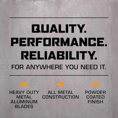 Hurricane Pro High Velocity Oscillating Metal Wall Mount Fan w/ 3 Speeds, Black, 20" - Corded Electric Air Cooling Unit w/ Powerful 4500 CFM Airflow for Home, Garage, Gym, Workshop & Greenhouse - style: 20" Pro Series