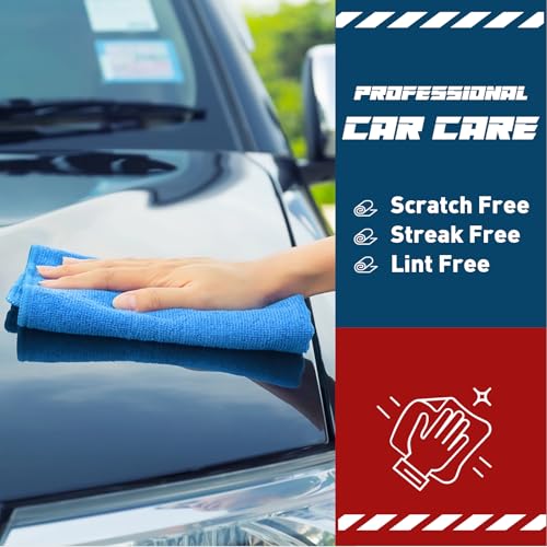 TEAWOO Microfiber Cleaning Cloths-15 Pack, Cleaning Rags, Microfiber Towels for Cars, Home Blue (12x12 inches) - color: Blue
