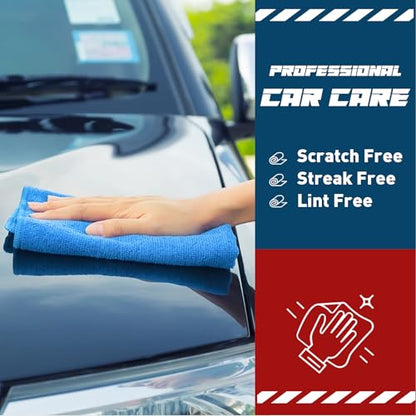 TEAWOO Microfiber Cleaning Cloths-15 Pack, Cleaning Rags, Microfiber Towels for Cars, Home Blue (12x12 inches) - color: Blue