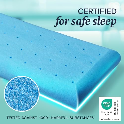 Beckham Hotel Collection Queen Size Firm Memory Foam Pillows (Set of 2) - Solid Block Design for Maximum Neck & Spine Support - size: Queen (Firm Foam)