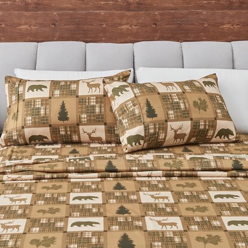Great Bay Home Twin Size Microfiber Sheet Set - 3-Piece Lodge Bed Sheets - Ultra-Soft and Smooth Brushed Microfiber Woodland Decor Bedding (Stonehurst) - color: 10 - Stonehurst, size: Twin