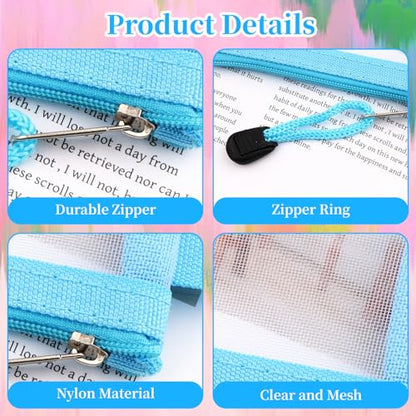 6 Pack Mini Mesh Pouch with Zipper, 3 x 4.5 Inch Small Mesh Bags Portable Nylon Zipper Pouch, Travel Organizer for Cosmetic Toiletries Lipstick Coin Card Key Holder, 6 Colors