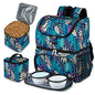 BAGLHER Pet Travel Bag, Double-Layer Pet Supplies Backpack (for All Pet Travel Supplies), Pet Travel Backpack with 2 Silicone Collapsible Bowls and 2 Food Baskets Hawaii - color: Hawaii