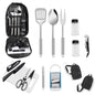 12-Piece Camping Kitchen Utensil Set – Portable Outdoor Cooking Utensils for Camping, RV, Backpacking & BBQ | Complete Camp Kitchen Gear Set with Carry Bag, Grilling Tools & Cooking Accessories - style: Black-12