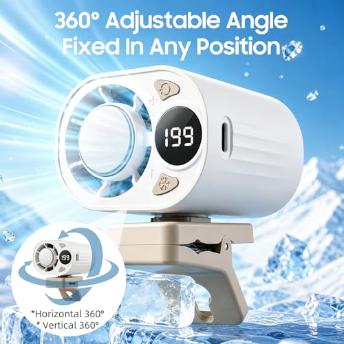 New Upgraded Car Clip on Air Conditioner Fan, Portable Air Conditioners for Cars, Mini Rotatable Fan, USB Rechargeable, 199 Speed Silent Mini Bladeless Fans, Car Clip on Air Conditioner (White) - color: White