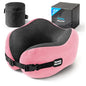 Neck Pillow Travel Pillow - 100% Pure Memory Foam Airplane Pillow with Adjustable Clasp & Removable Cover, Portable Travel Essentials for Long Flights, Car & Office (Pink) - color: Pink