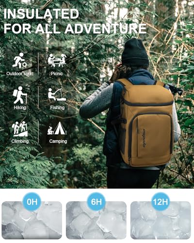Capolo 36/45 Cans Cooler Backpack Insulated Waterproof for Women Men Lunch Backpack Coolers Leak Proof Soft Cooler Bags - color: Yellow, size: 36 Cans