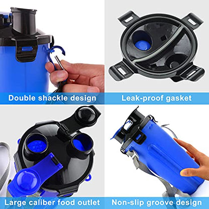 Dog Travel Water Bottle Collapsible Bowls, 2 in 1 Pet Food Container with Collapse Bowls, Outdoor Portable Water Bowls for Walking, Traveling, Camping and Hiking (Blue) - color: Blue