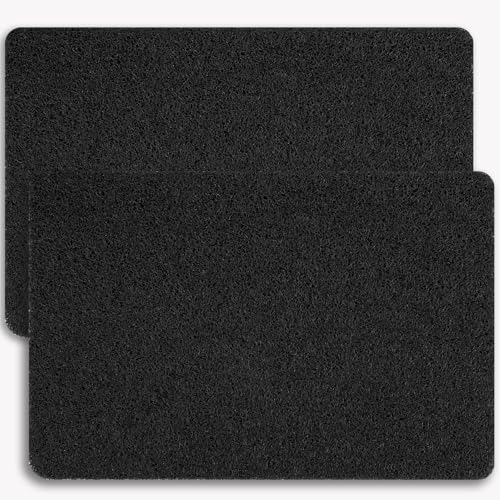 Hargiis Non-Slip Bathtub Mat, 2 Pack Anti Slip Shower Mat, Fast Drying Bathtub Mats, Foot Scrubber Mat, Anti Slip Mat for Tub, Floor, Bathroom, Kitchen, Home, Hotel (Black 24"×16"+24"×16") - color: Black, size: 24" x 16" + 24" x 16" (Rectangular)