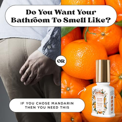 Poo-Pourri Before-You-Go Toilet Spray, Mandarin Mimosa, 2 Fl Oz, Up to 100 Uses, Bathroom Odor Deodorizer with Essential Oils for Home or Work, Travel Essentials, TSA Approved Size - size: 2 Ounce (Pack of 1), style: Mandarin Mimosa