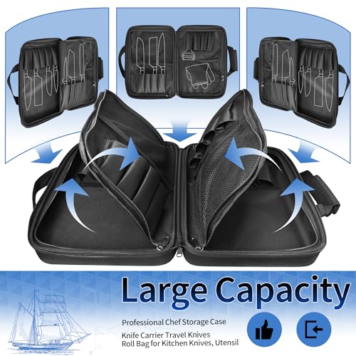 XYJ 26 Slots Knife Bag, Oxford Cloth Carrying Case, Professional Chef Knife Storage Case, Knife Carrier Travel Knives Roll Bag for Kitchen Knives Accessories Utensil