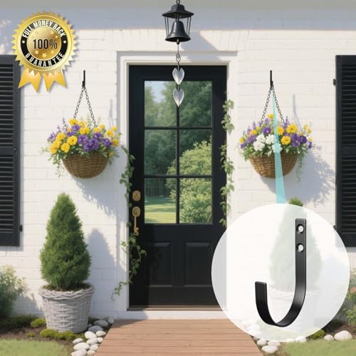 6 Pack Wall Hooks for Hanging, Heavy Duty Metal j Hooks Wall Mounted, No Rust Black Metal Coat Hooks for Living Room, Bathroom, Kitchen, Bedroom, Entryway for Coat, Bag, Hat, Towel, Key, Cup(Black)