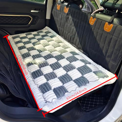 Backseat Pet Bed Mat, Truck Plaid Dog Bed for Car Back Seat, Deluxe Dog Seat Covers, Non-Slip Travel Pet Mat, Fit for Backseat Extenders and Trucks SUVs (Bluegrey&White, 24.8x54 inch) - color: BlueGrey&White