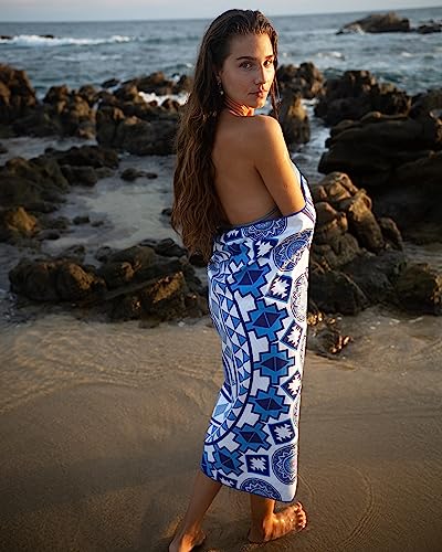 Elite Trend Microfiber Beach Towel for Adults with Bag - Extra Large 78x35 inch Lightweight Sand Free Quick Dry Towel for Travel, Swimming, Yoga, Camping (Blue Angel) - color: Blue Angel, style: Extra Large 78x35"