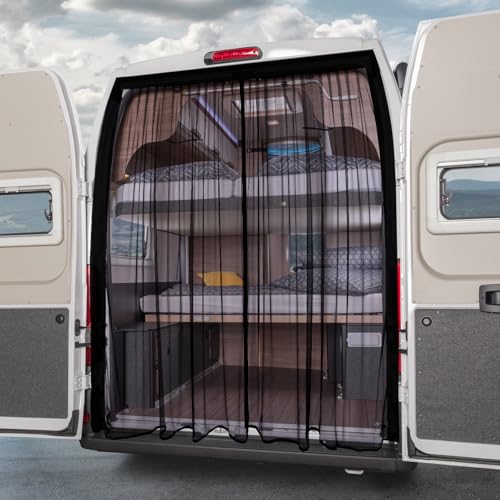 XCBYT Van Bug Screen | Magnetic Closure Bug Screen for Camping | Van Life Essentials | Universal Fit for RAM ProMaster & Ford Transit High Roof Rear Doors (79” H x 67” W) - size: Rear Door-Extra Large (79" H × 67" W)