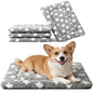 Dog Crate Mat, 4 Piece Reversible Pet Bed, Polyester, Machine Washable, Small Dogs & Cats, Rectangular (Gray Star, 24" L x 18" W x 1.5" Th) - color: Grey Star-4pcs, size: 24"L*18"W*1.5"Th