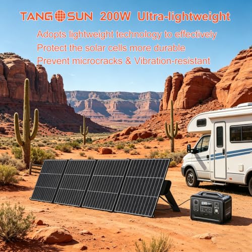 200W Portable Solar Panel Lightweight Design 25% Efficiency HPBC Solar Cell | 20V Foldable Charger, Compatible for Jackery/Ecoflow/Bluetti,with MC4,PD45W USB-C,IP65 for RV camping off-grid Power Blackout