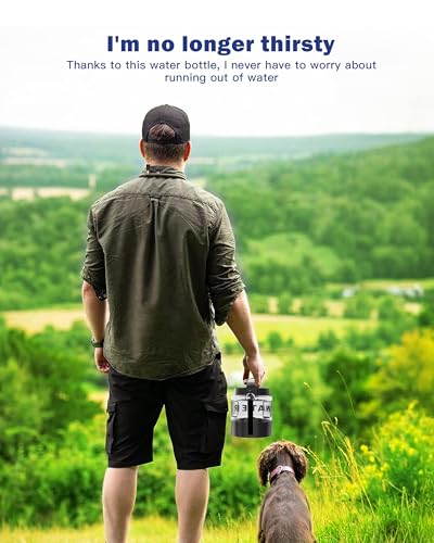 Dog Water Bottle Travel Bowl - 56oz Large Portable Dog Water Bowls Dispenser for Camping Essentials Hiking Traveling Beach Car Accessories, Leak Proof Pet Drinking Bottle Jug Bowls Dispenser