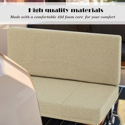 Nuanchu 2 Sets RV Dinette Seats Cushions Replacement with 42D Foam Includes 2 Booth Seats and 2 Backrests Replacement Camper Cushions for RV Dinette Trailer Bed, Oatmeal(38 Inch) - size: 38 Inch