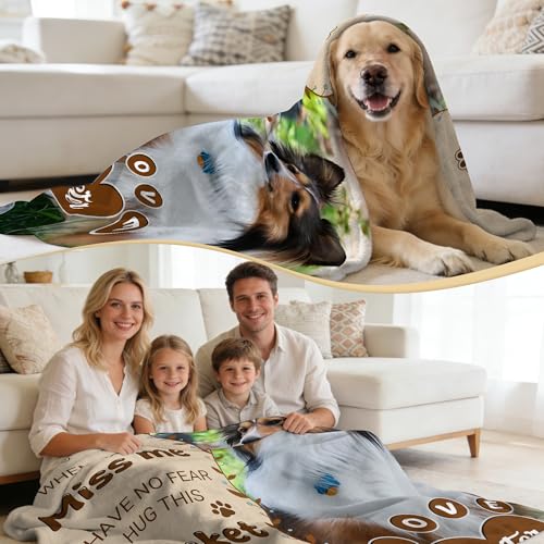 Personalized Dog Blanket with Photos, Dog Memorial Gifts for Loss of Dogs, Custom Dogs Memorial Blanket with Pictures & Name, Customized Pet Blankets Sympathy Remembrance Passing Away Gift - color: Design7