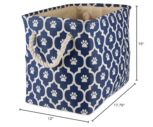 Bone Dry Pet Storage Collection Lattice Paw Print, Nautical Blue, Large Rectangle - color: Nautical Blue, size: Large Rectangle