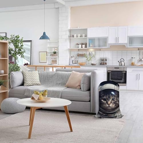 Swono Cat In Outer Space Extra Heavy Duty Laundry Bag, Cute Cartoon Kitten Astronomy Cosmos Dirty Clothes Drawstring Bag with Tear Resistant Fabric, Laundry Liner for Hamper, Space Adventure - color: Cat In Outer Space