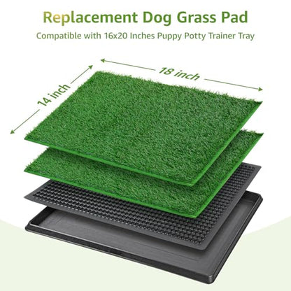 LOOBANI Dog Grass Pee Pads, Artificial Dog Grass Pads for Potty Tray, Fake Grass for Dogs to Pee On, Outdoor Indoor Pee Grass for Dog Potty (14.1*18.1 inch) - size: 14.1*18.1 inch
