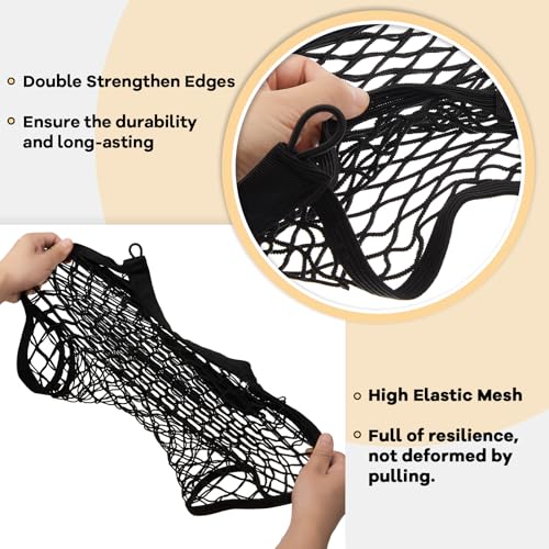 Frienda 2 Pcs Stretchable Small Cargo Net Pocket Boat Storage Mesh Net Elastic Automotive Storage Pouch with Mounting Screws and Hooks for Truck Car SUV Boats (29 x 9.8 Inches) - size: 29 x 9.8 Inches