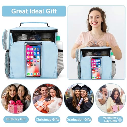 BAIMAY Quick Dry Mesh Shower Caddy, Travel Cruise Ship Essentials-Lightblue - color: Lightblue