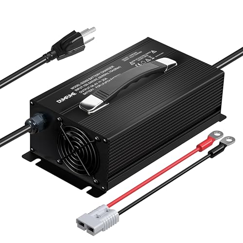 48V 20A LiFePO4 Lithium Battery Charger 51.2V Smart Golf Cart Charger with Handle LED Anderson for RVs,Solar,Off-Grid,Home - size: 58.4V 20A Charger