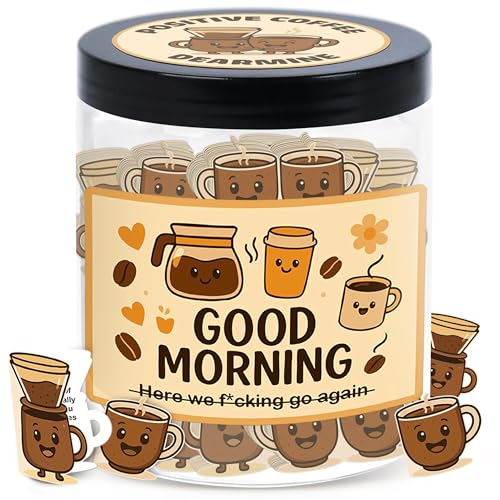 Positive Coffee Jar with 60 Affirmation Cards, Coffee Gifts For Women and Men, Dad, Mom, Coffee Themed Lover Gift, Emotional Support Latte, Cheer Up Funny Gag Gifts for Best Friends, Coworkers - color: Positive Coffee
