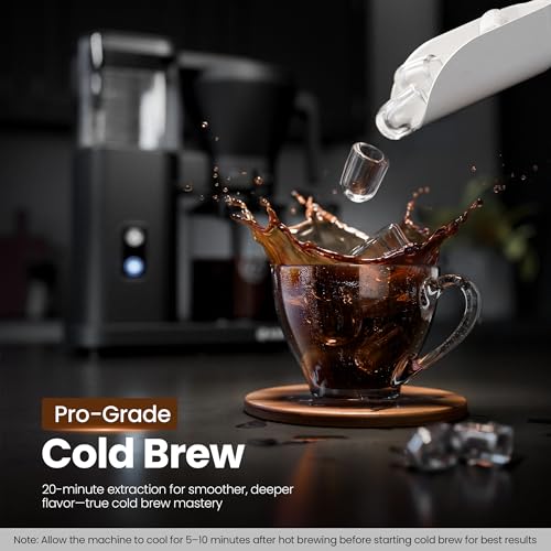 Kismile SCA-Certified 8 Cup Drip Coffee Maker, Pour Over Coffee Machine with 3s Instant Heat 197–205℉, Adjustable Flow Control, Removable Water Tank, Deep Cold Brew & 40 Min Keep Warm (Black) - color: Black
