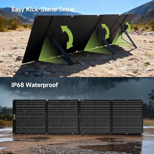 ALLPOWERS R2500 V2 Solar Generator Kit with 2x 100W Panel: 1920Wh LiFePO4, 2500W AC Output, 2x100W USB-C PD Fast Charging, 80% Charge in 1 Hour, for Home Backup Camping RV Off-Grid - color: R2500+2x SE100