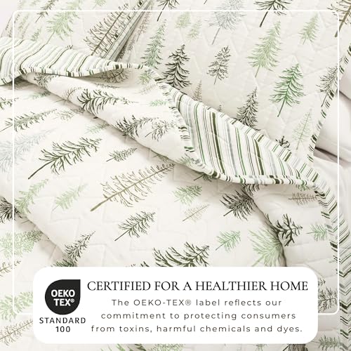 Great Bay Home Lodge Quilt Set - 2-Piece Twin/Twin XL Size Rustic Bedding Set - Lightweight, All-Season, Reversible Bedspread (Lodge Trees) - color: Lodge Trees, size: Twin / Twin XL