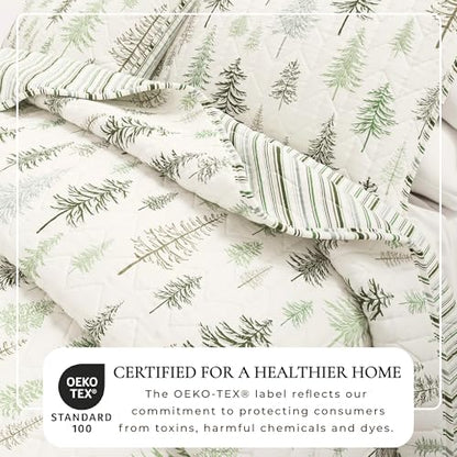 Great Bay Home Lodge Quilt Set - 3-Piece Full/Queen Size Rustic Bedding Set - Lightweight, All-Season, Reversible Bedspread (Lodge Trees) - color: Lodge Trees, size: Full / Queen