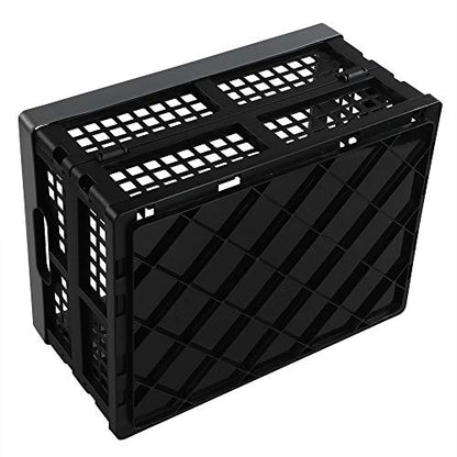 3-Pack 15 L Plastic Collapsible Crate, Folding Storage Baskets, Black