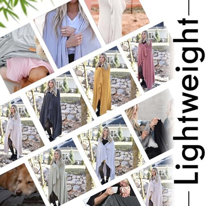 K E L O R Luxury Cooling Travel Blanket - Stretchy, Lightweight Soft & Breathable Shawl Wraps for Women - color: Blush Pink, size: Double-Sided
