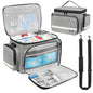 LEFOR·Z Small Medical Bag,First Aid Bag Empty,Home Health Nurse Bag with Detachable Divider,Medical Supplies Storage Tote for Nursing Student,Therapist,Doctors,Grey(11.75 x 7.6 x 8 inch) - style: Gray-small