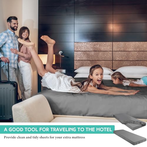 Baderke 75" x 31"x 9'' Cot Sheet (Sheet Only) Compatible with Narrow Twin Mattress Camp Bunk Beds RVs Microfiber Sheet for Bunk Guest Beds Army Cots Trifold Mattress(Dark Gray,2 Pack) - color: Dark Grey