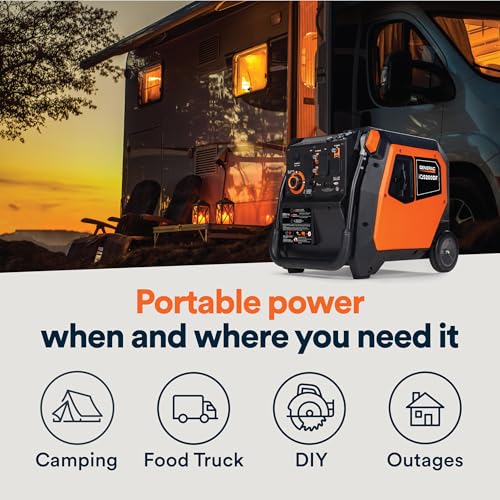 Generac 5,200-Watt Dual-Fuel Portable Inverter Generator - Gas and Propane Compatible - Quiet Operation - Clean, Stable Power - CA Compliant - Great for Home Backup, Camping, and RV Use - style: 5200-Watt Inverter - Electric Start + COsense - 50 ST
