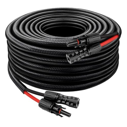 XRDS -RF Solar Cable 20FT, 8AWG Solar Extension Cable with Male & Female Solar Connectors, Flame-Retardant Protective Sleeving Solar Panel Cable, Weatherproof PV Wire for Solar Panel Connection - size: 8AWG 20FT