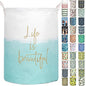 Merdes 19.7’’ Waterproof Foldable Laundry Hamper, Dirty Clothes Laundry Basket, Linen Bin Storage Organizer for Toy Collection (Life Blue) - color: Life Blue