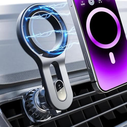 LISEN for MagSafe Car Mount, Magnetic Phone Holder for Car Vent Phone Mount, Air Vent Hands Free Phone Mount, Super Magnetic Phone Mount, Gifts Car Phone Holder Magnetic for iPhone 17 Pro Max 16 15 - color: Black