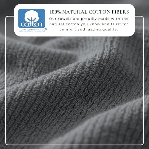 Great Bay Home Turkish Cotton 6 Piece Towel Set - Absorbent, Quick-Drying, Ribbed Bath Towels for Bathroom - Zero-Twist Fibers (Midnight Tide) - color: Midnight Tide