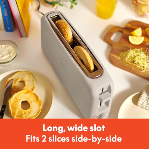 bella 2 Slice Slim Toaster, Fits-anywhere™ Kitchenware, 6 Setting Shade Control with Reheat & Cancel Buttons, Fits sourdough, 10” Long Slot, Anti Jam & Auto Shutoff, 900 Watt, Oatmilk - color: Oatmilk, size: 2 Slice