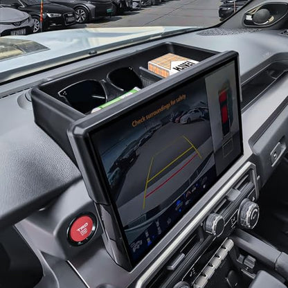 HGWEI Dashboard Storage Box Compatible with 2024-2026 Toyota Tacoma & 2025 2026 4Runner (14 Inch Screen Only), Behind Screen Dash Tray Interior Center Console Organizer Accessories-Not for 8" Screen